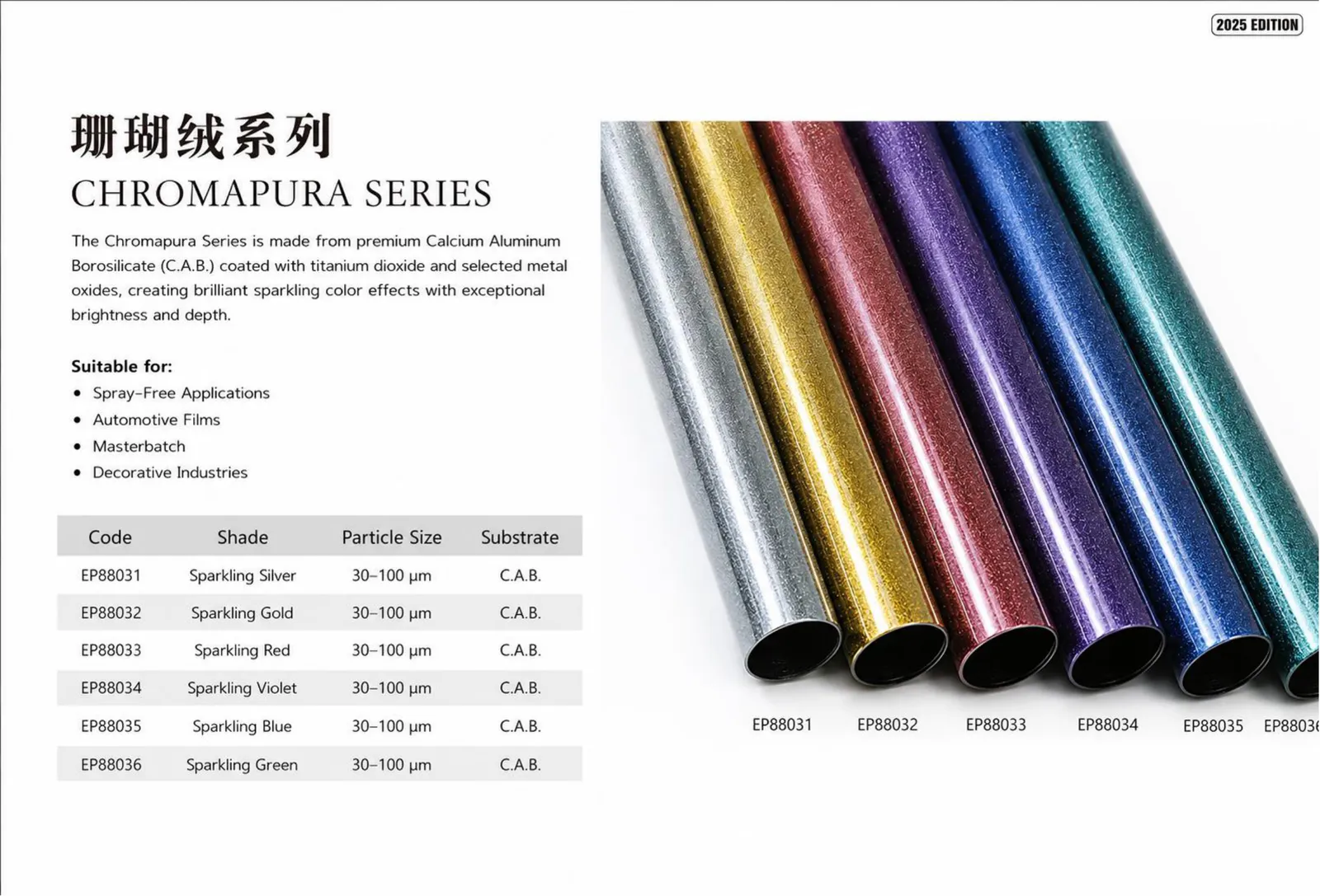 Chromapura Series color chart and product datasheet
